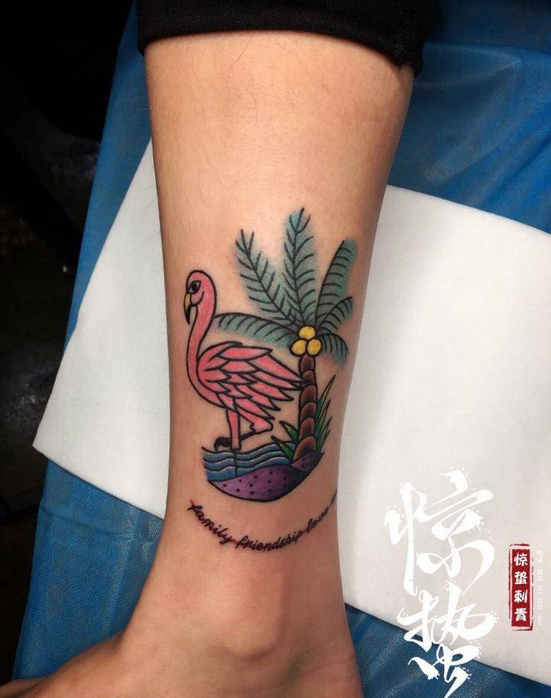 火烈鸟纹身图片