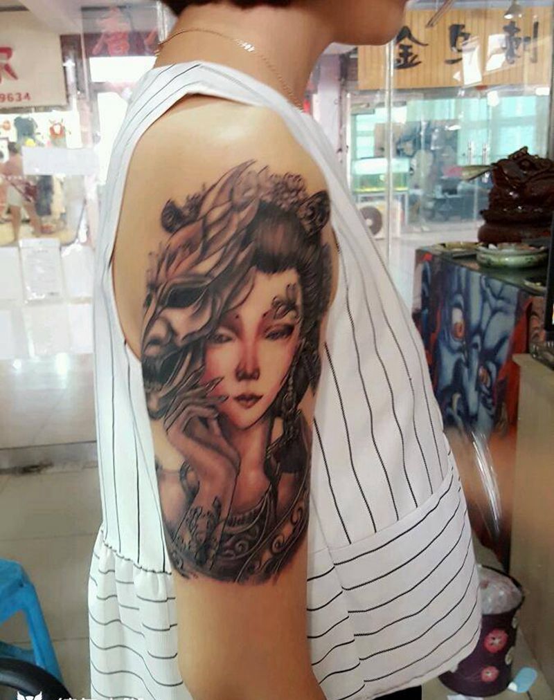 艺妓纹身图片
