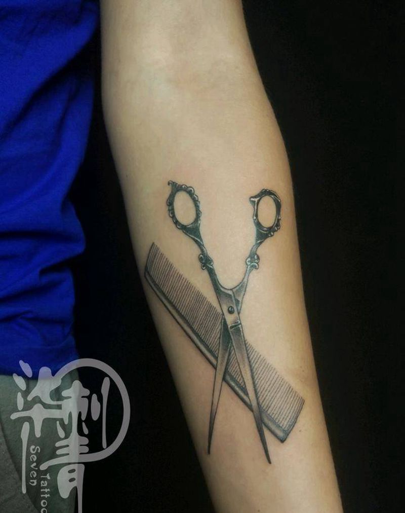 理发师专属纹身图片