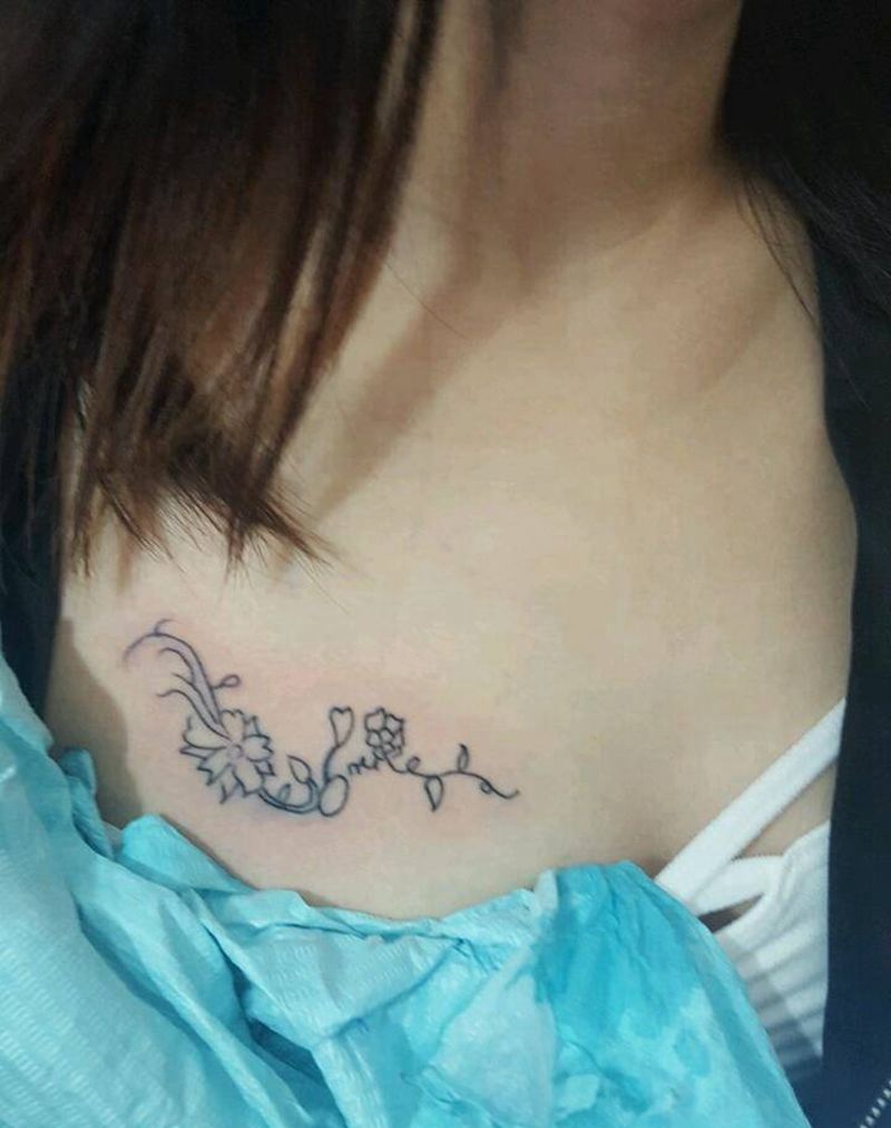 花（彩色未完成纹身图片