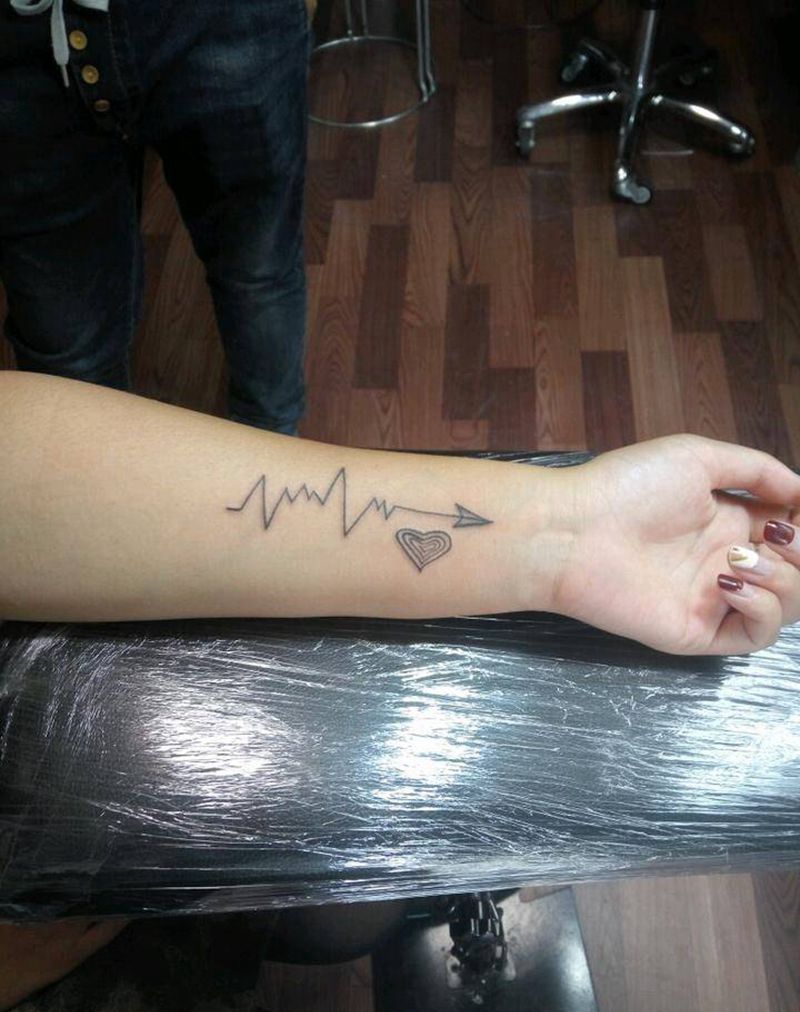 生命之箭纹身图片_手臂图腾情侣原创手稿纹身图案