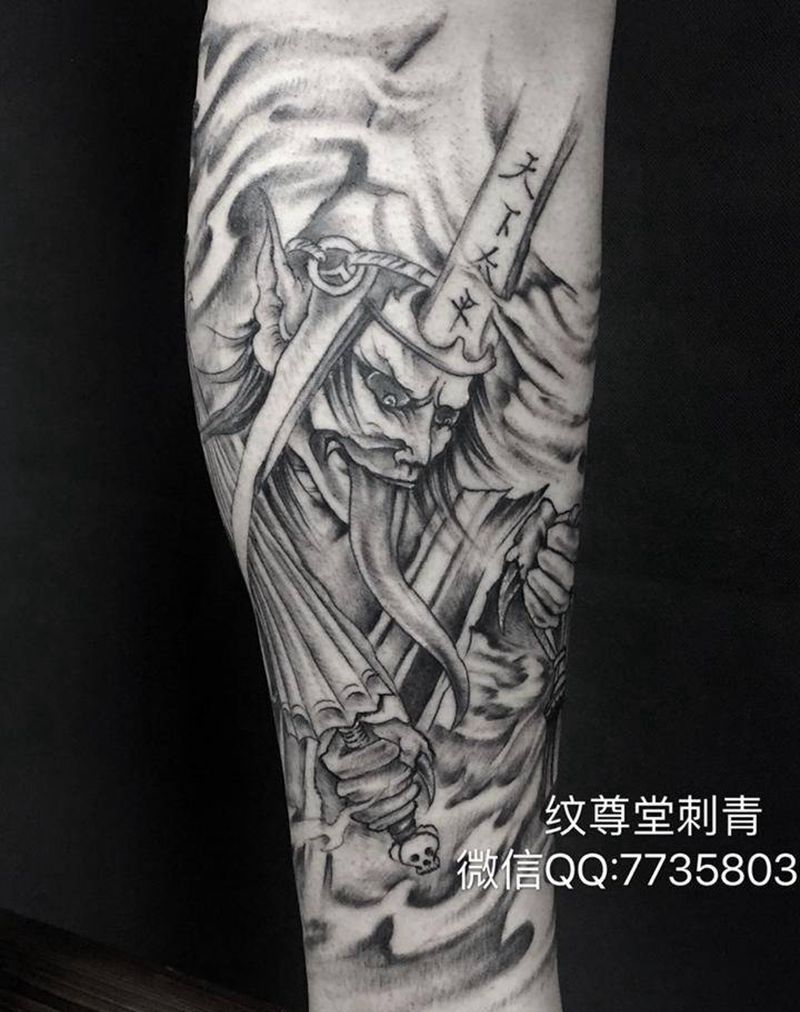 黑白无常纹身图片