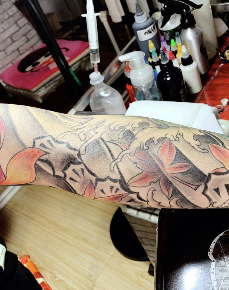 细节分享纹身图片_手臂新传统老传统纹身图案