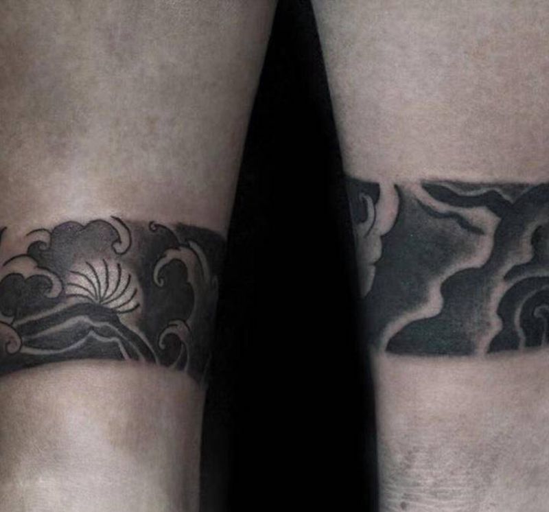 传统风格脚环－鹤泽作品纹身图片_成品腿部清新传统原创惊蛰刺青纹身图案