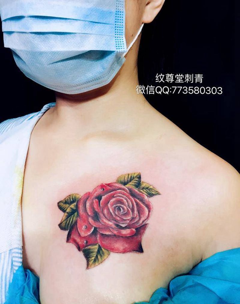 欧美玫瑰纹身图片