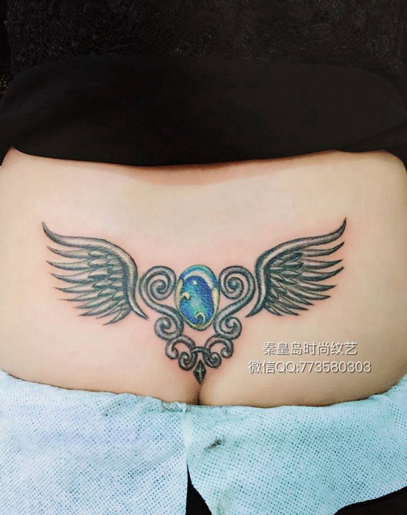 腰花纹身图片