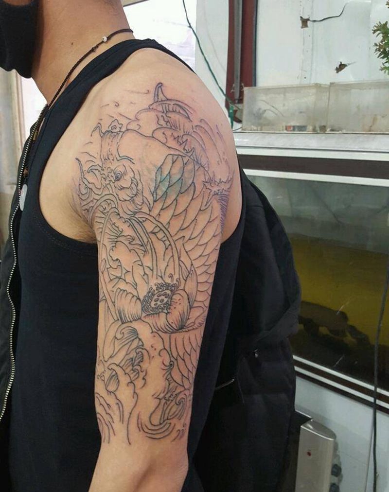 覆盖未完成纹身图片