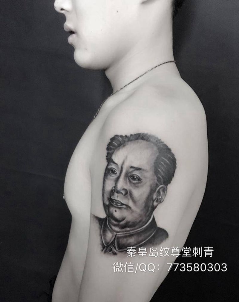 毛主席纹身图片