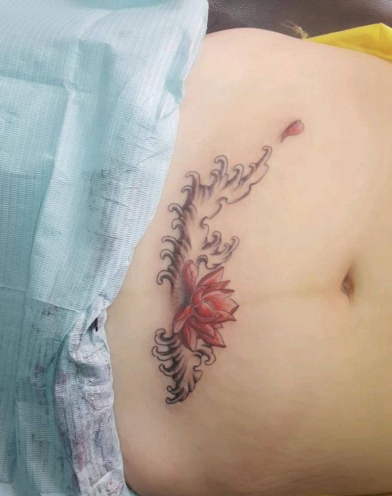 刨腹产覆盖纹身图片