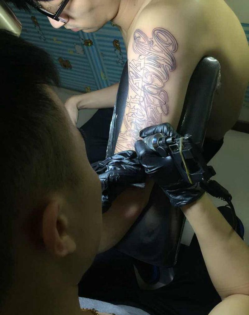 花体字纹身图片