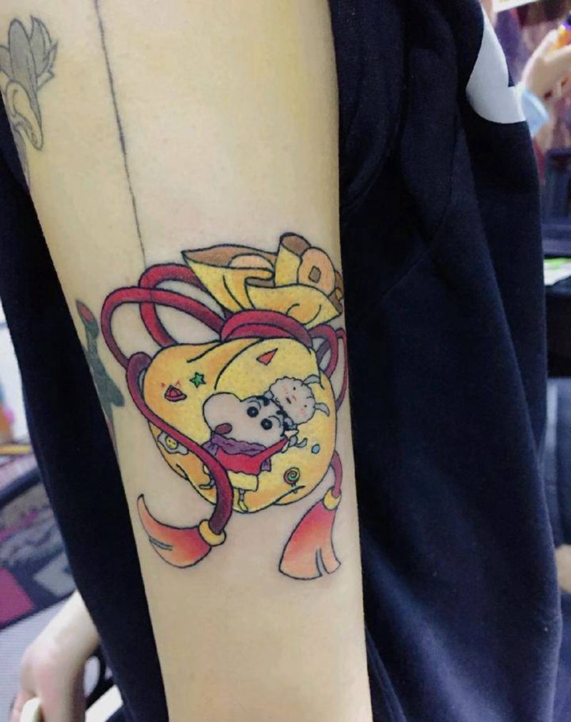 福袋纹身图片_New School纹身图案