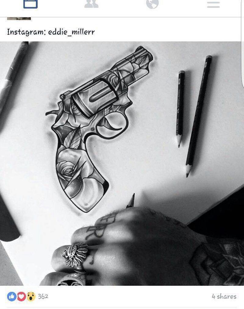 素材手枪纹身图片