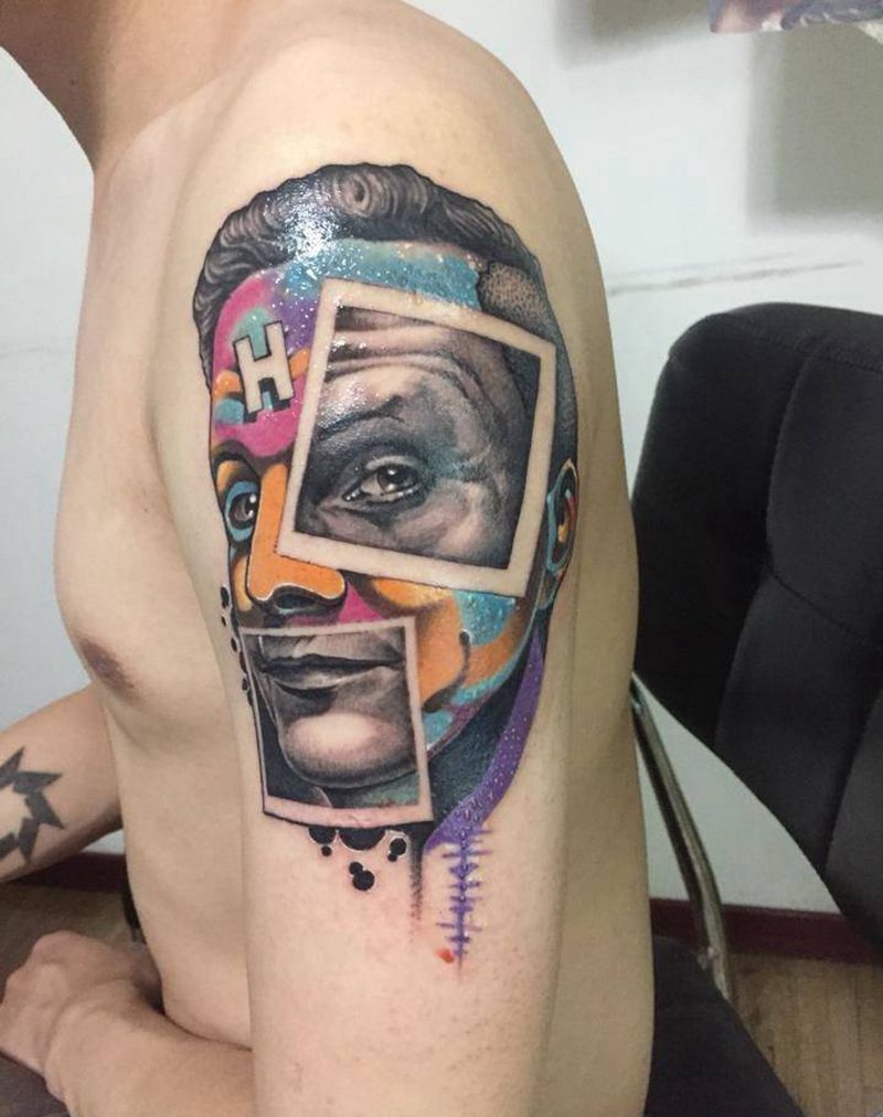 New school纹身图片