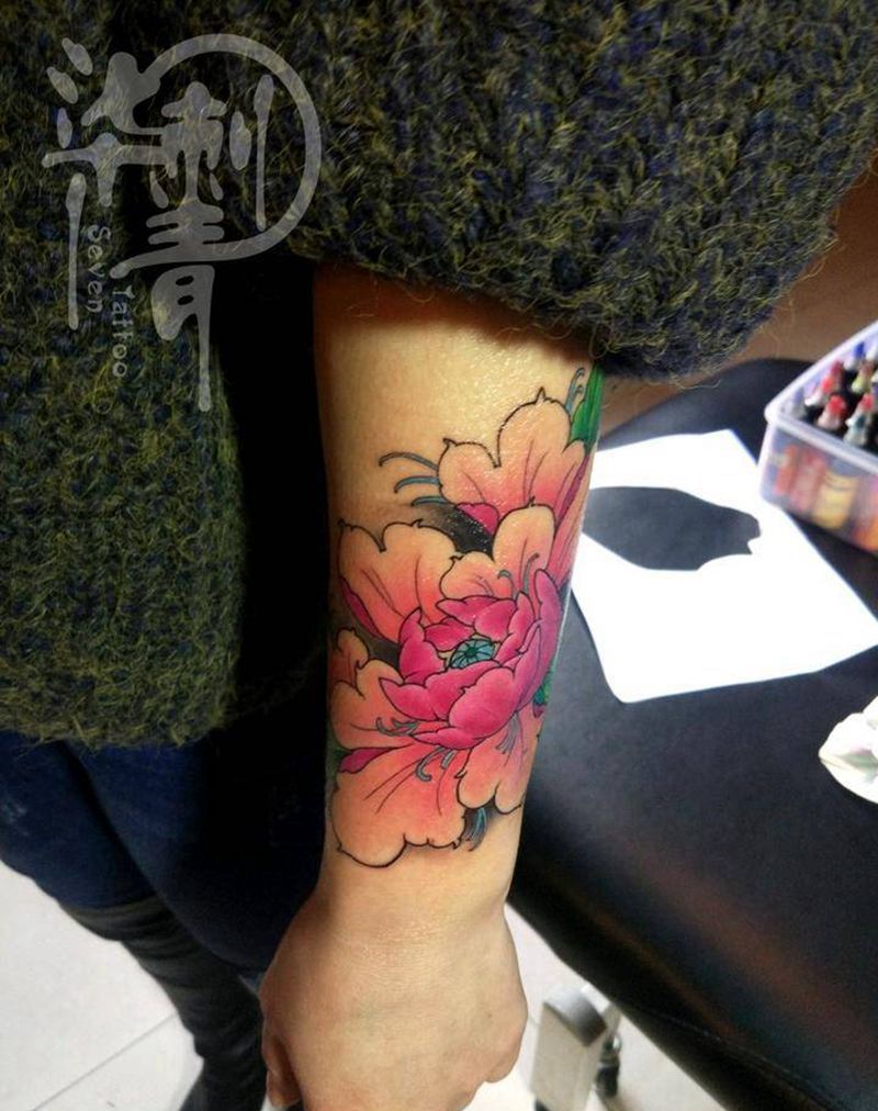牡丹纹身图片