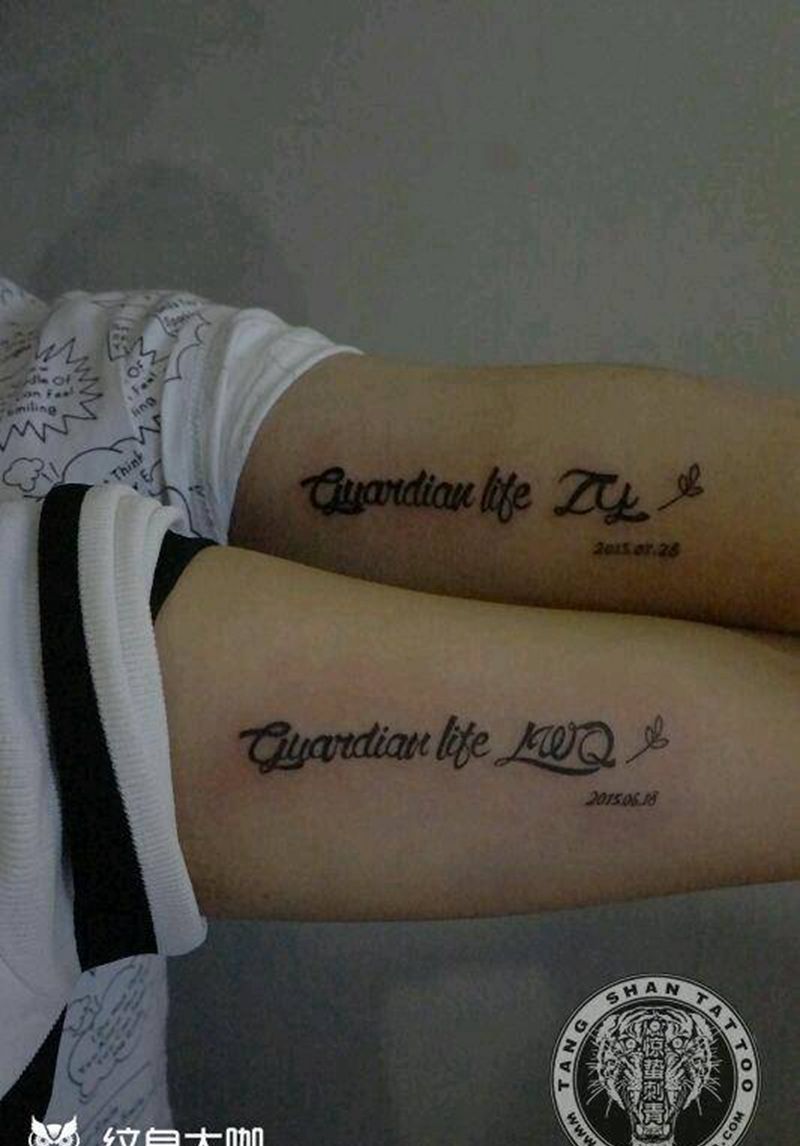 情侣纹身纹身图片_手臂清新字符唐山惊蛰女性纹身成品纹身图案