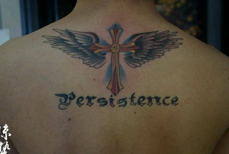一个忠实粉丝～纹身图片_背部欧美宗教唐山惊蛰成品纹身图案