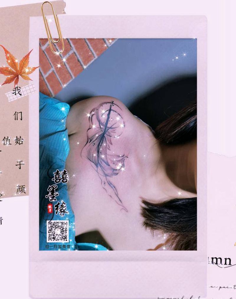 小清新纹身图片_肩部手臂纹身图案
