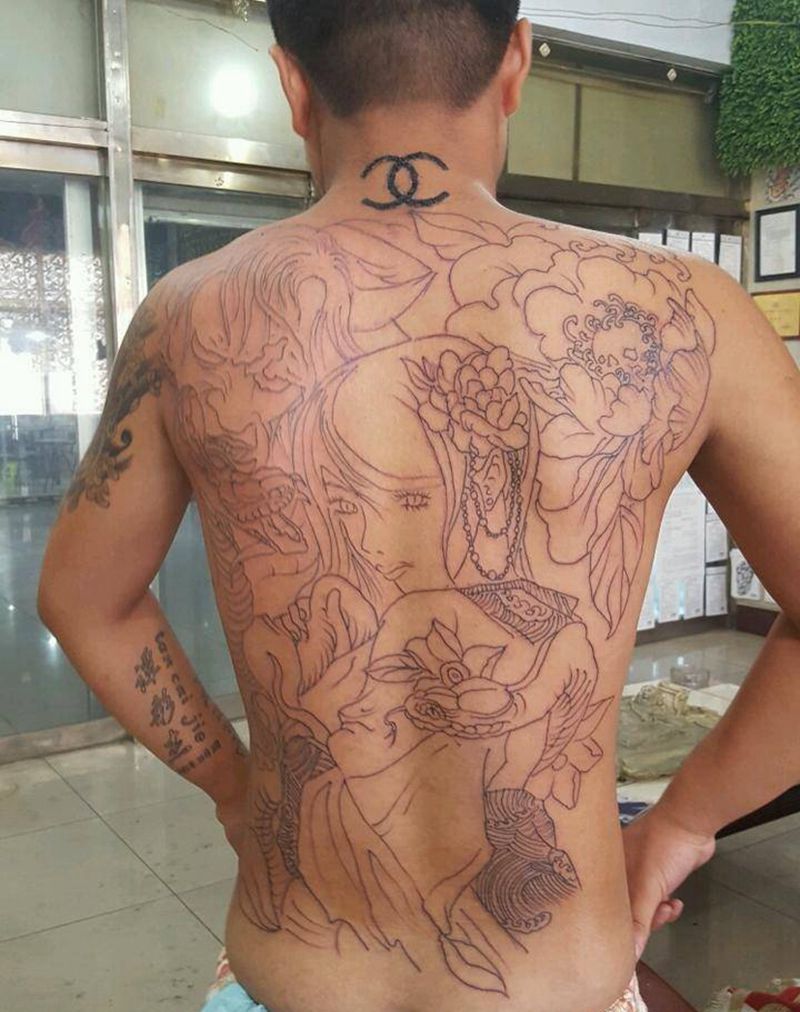 艺妓纹身图片