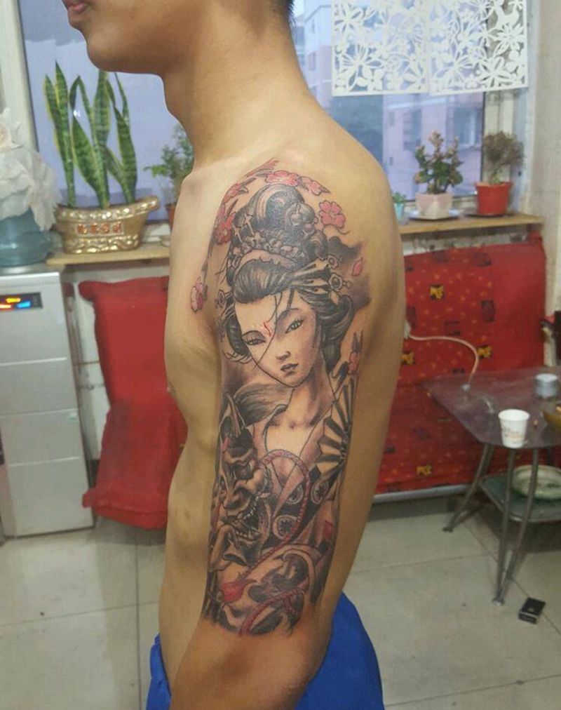 艺妓纹身图片
