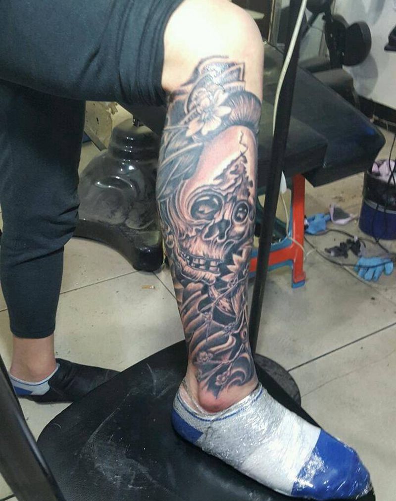 包小腿纹身图片