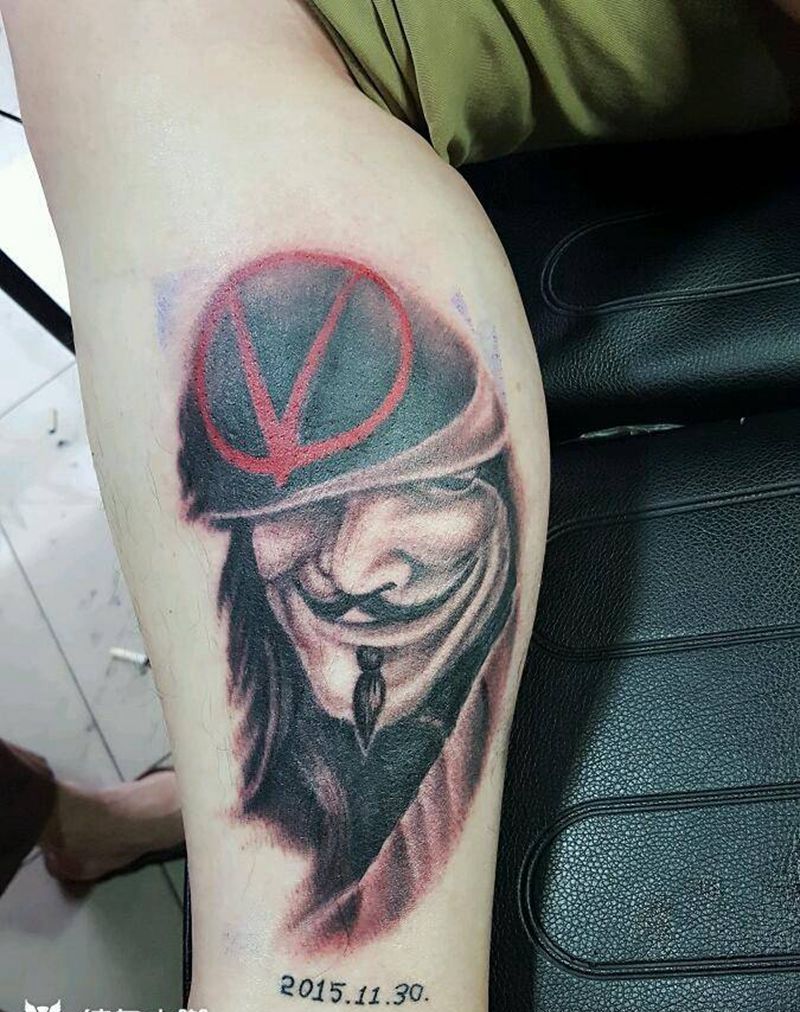 v字仇杀队纹身图片