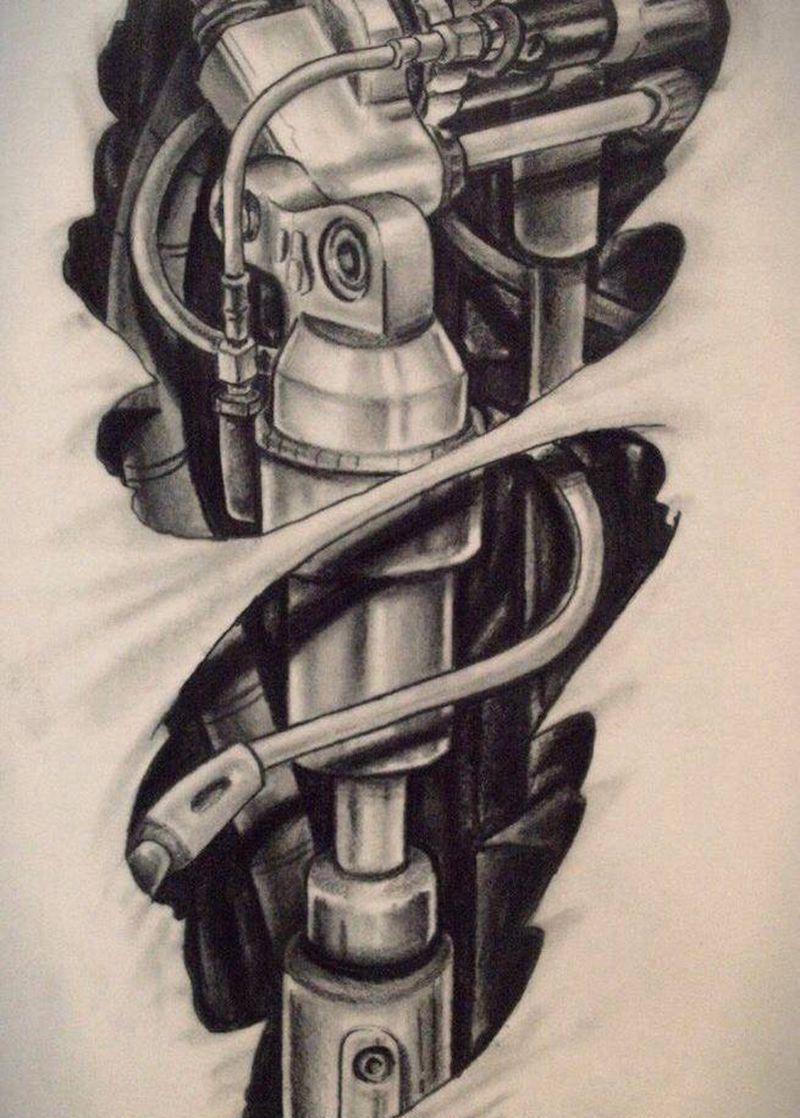3D机械纹身图片