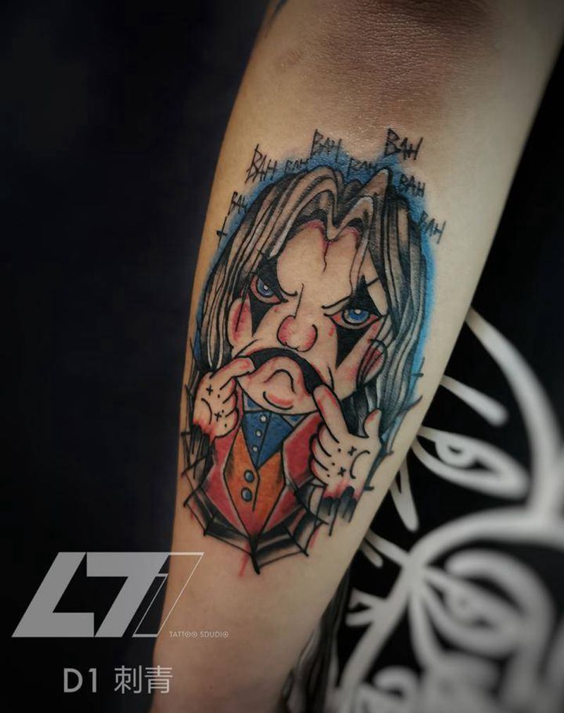 【原创】小丑纹身图片_手臂腿部New School小丑纹身图案