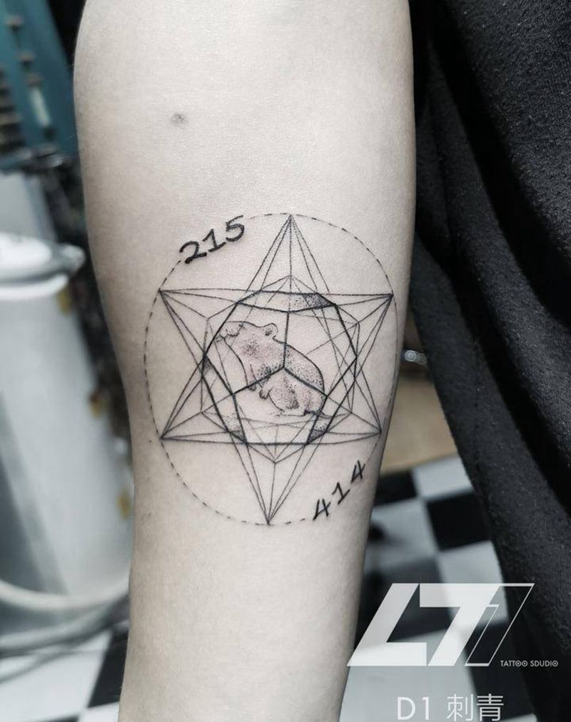 几何图案纹身图片_几何点刺生日纹身图案