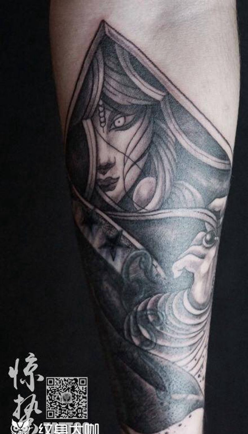 覆盖 花臂纹身图片_成品手臂写实人物图案纹身图案