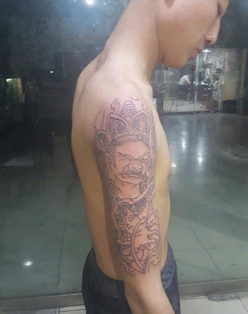 黄财神纹身图片