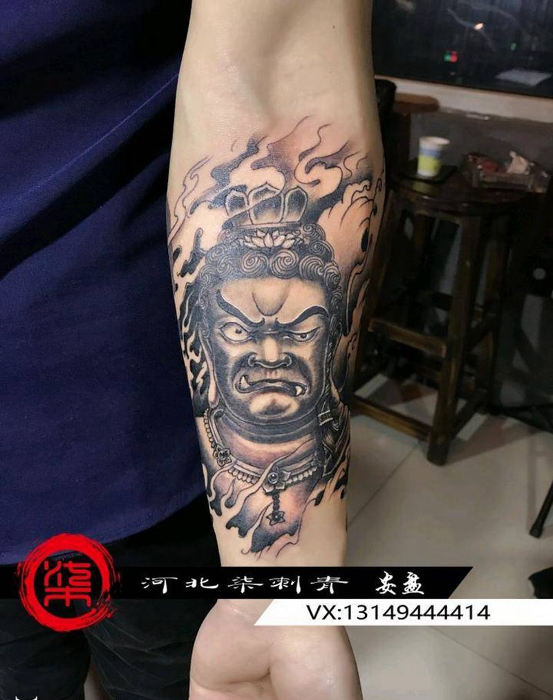 不动明王纹身图片