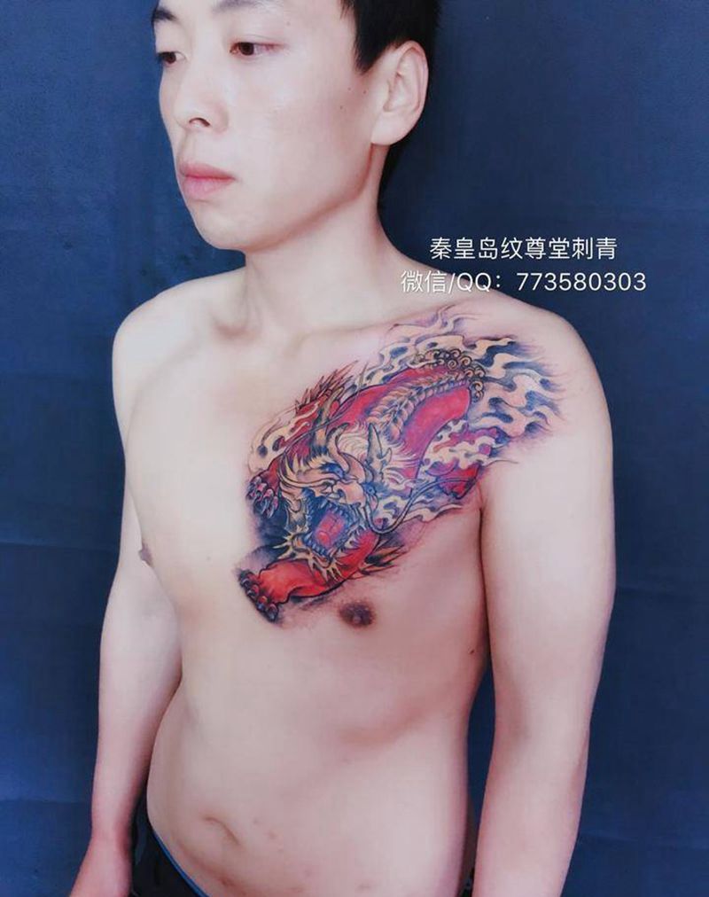 欲火麒麟纹身图片