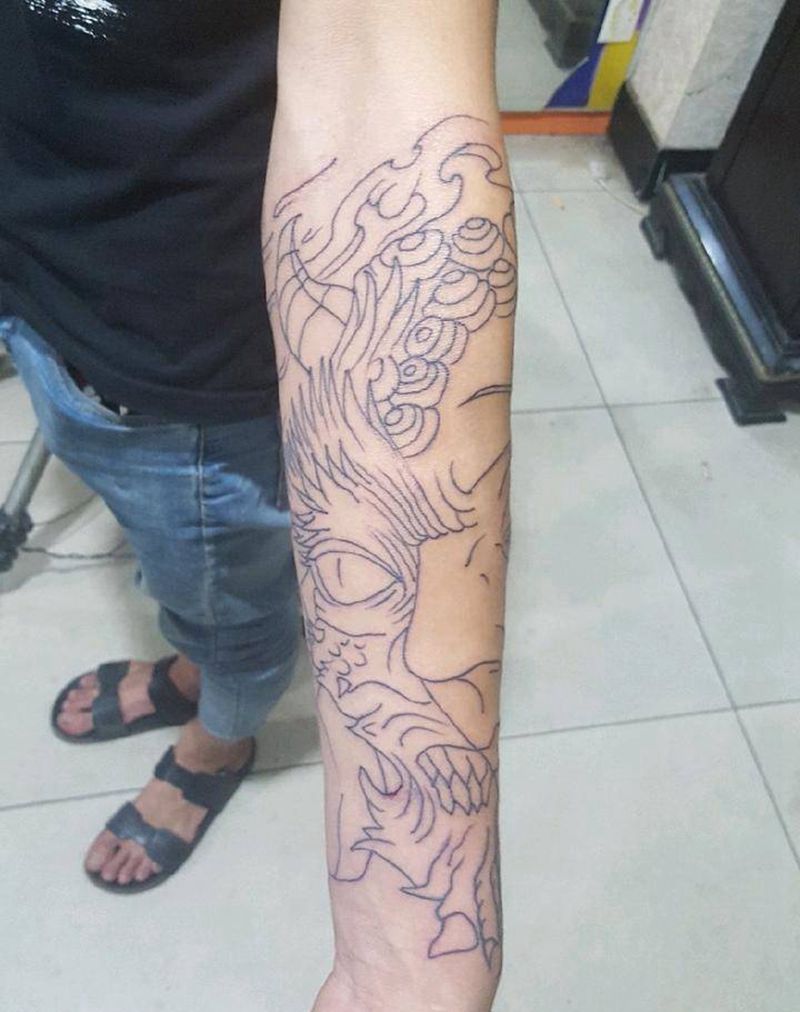 佛与魔纹身图片