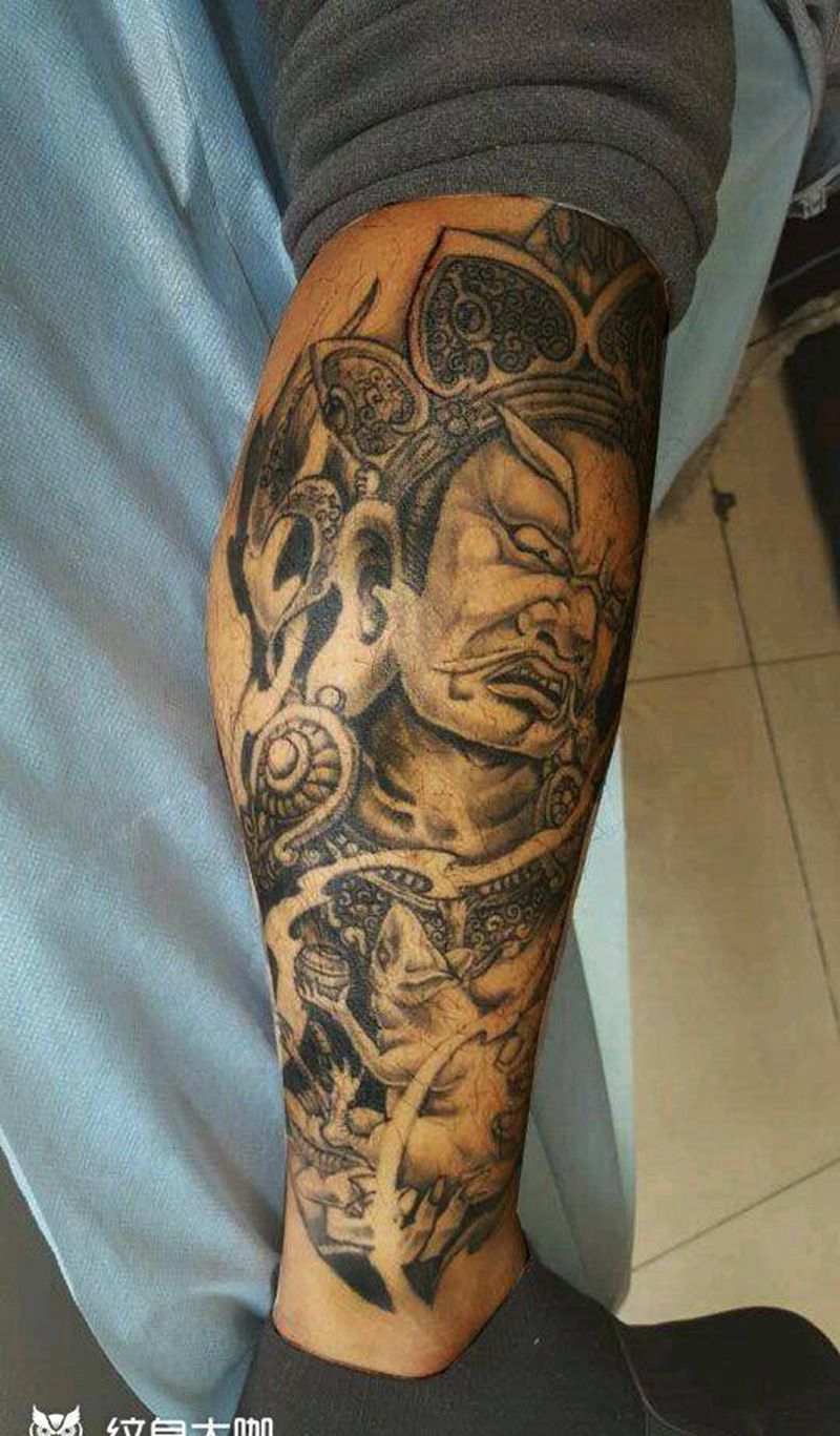 黄财神纹身图片