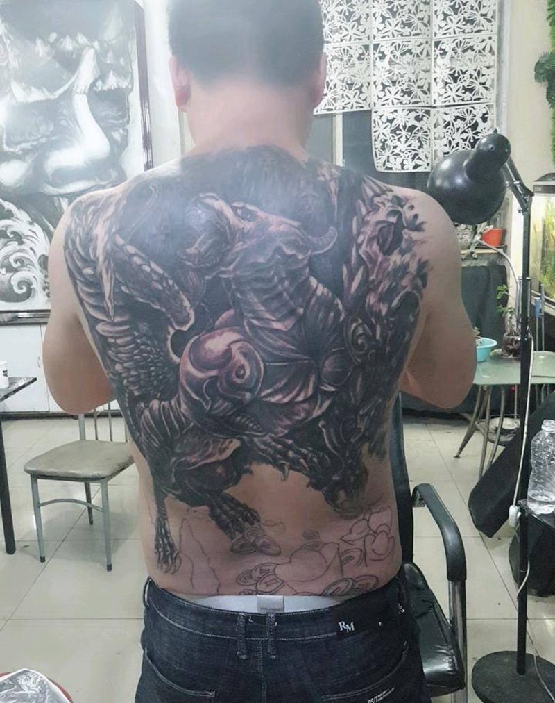 貔貅。用麻纹身图片