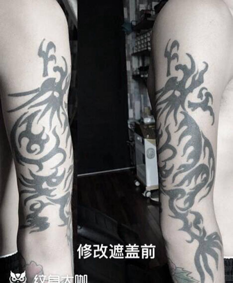 暴力遮盖作品纹身图片