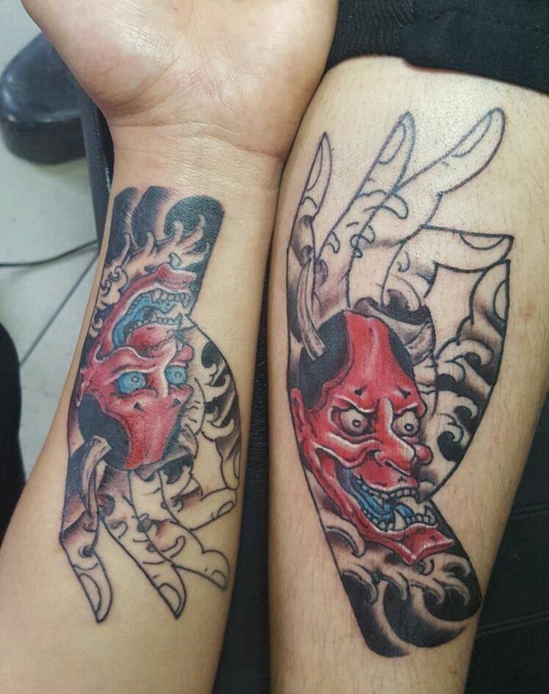 小腿般若纹身图片