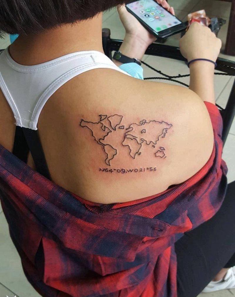 世界地图纹身图片