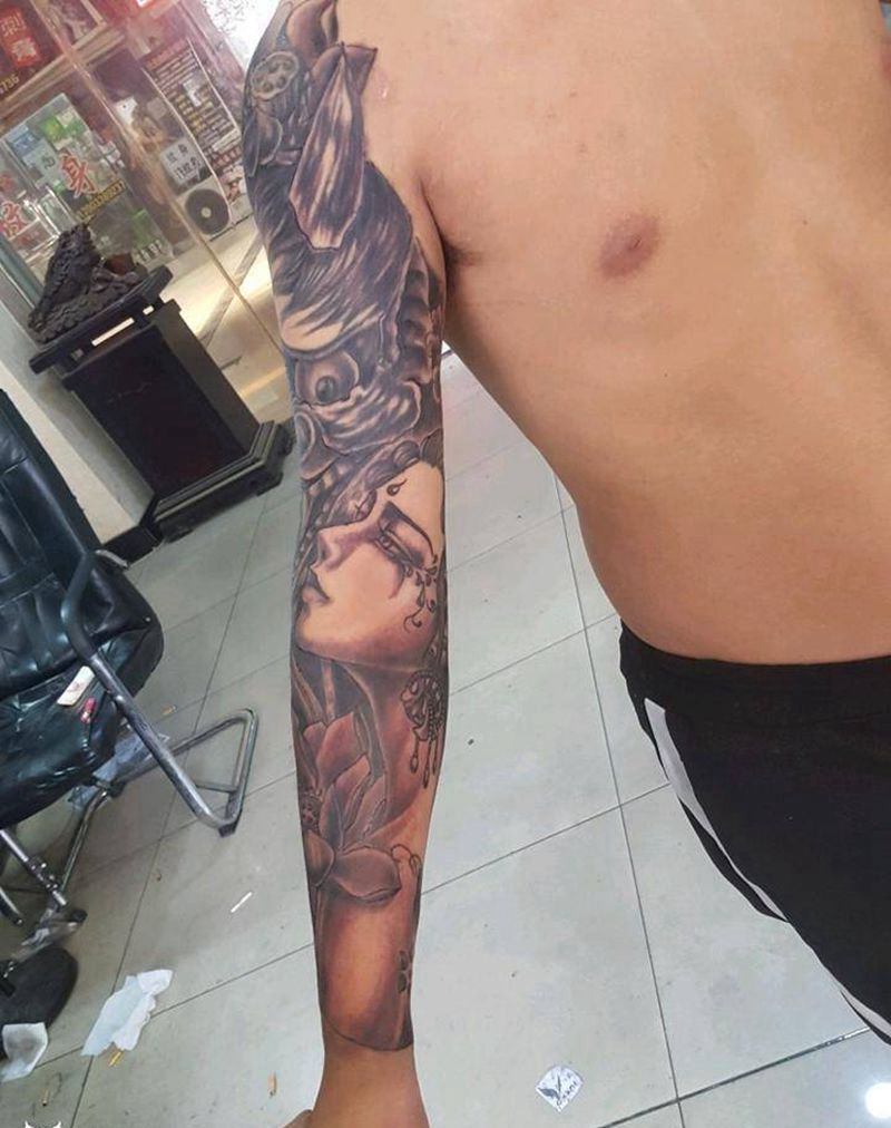 修改某大师作品。用麻。偏暗纹身图片