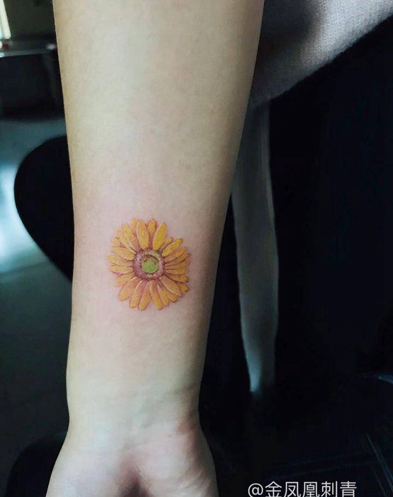 小雏菊纹身图片