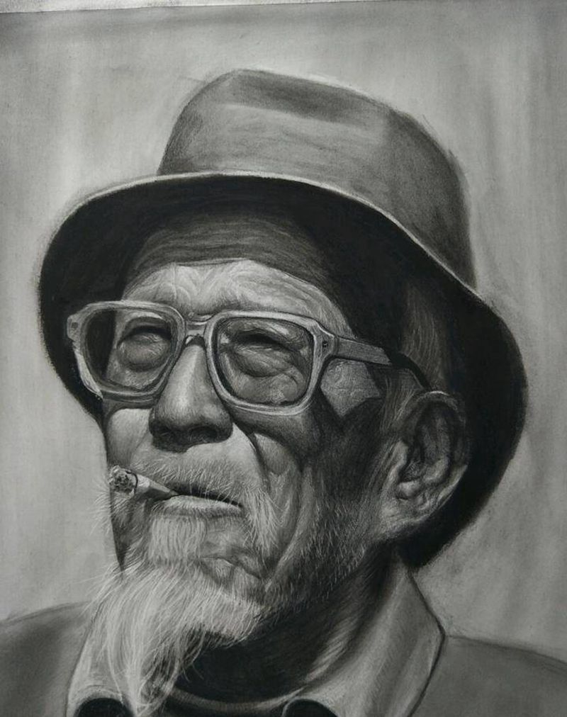 卷烟大爷纹身图片