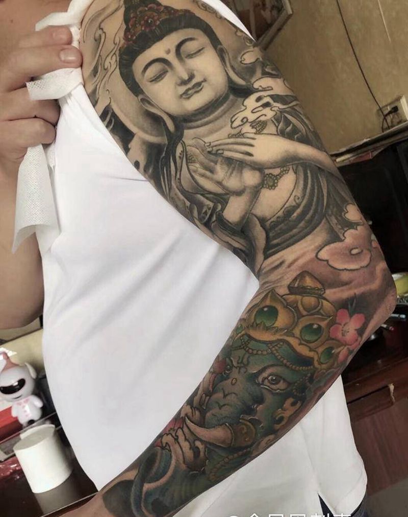 佛纹身图片_新传统纹身图案
