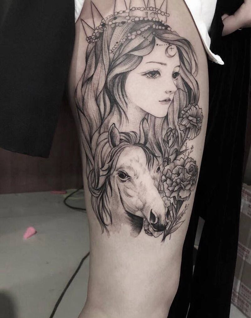 女孩纹身图片_欧美写实纹身图案