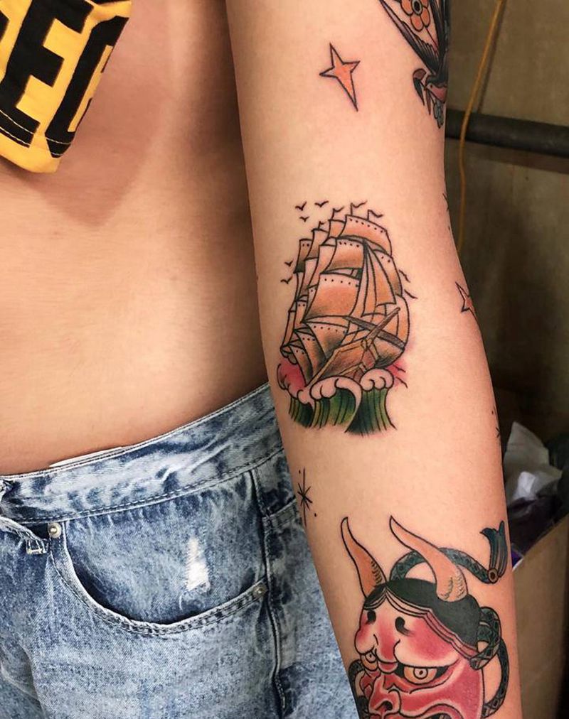 小图拼接纹身图片_Old School纹身图案