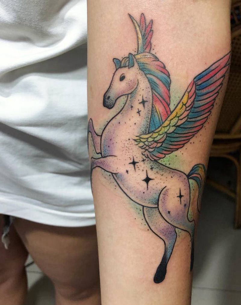 天马纹身图片_手臂纹身图案