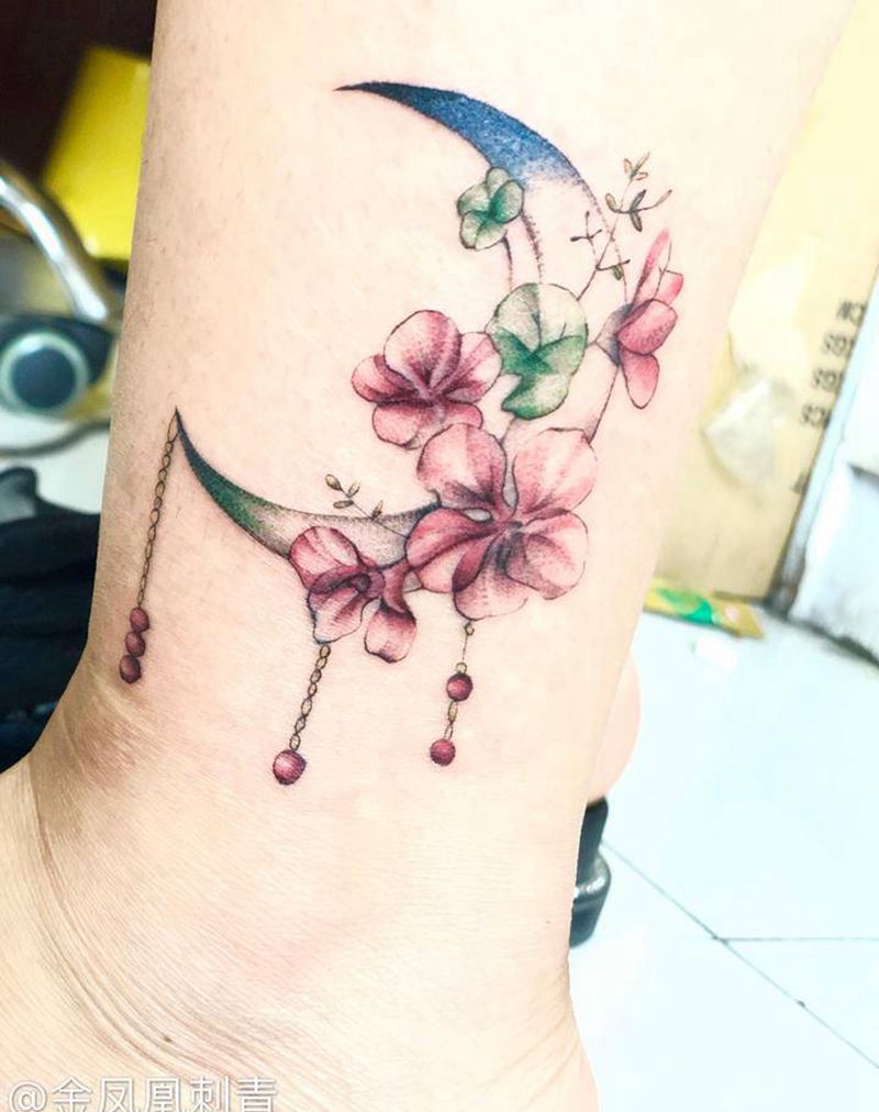 小清新纹身图片_腿部纹身图案