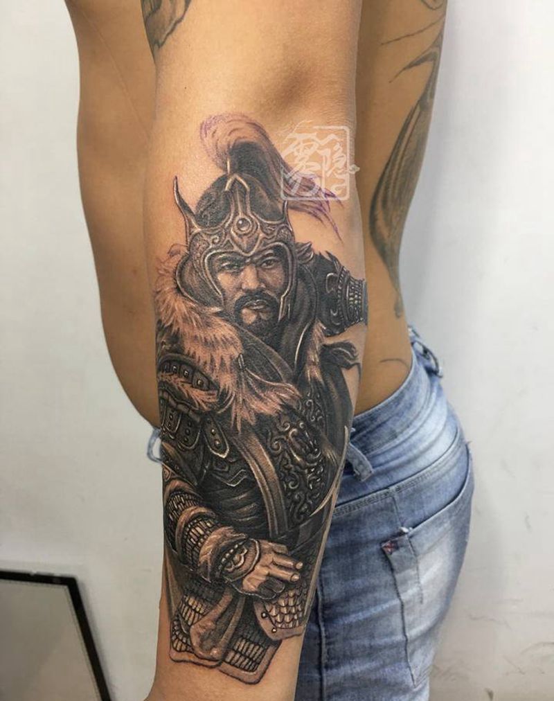 楚霸王纹身图片_手臂新传统纹身图案