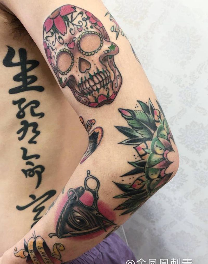 拼接纹身图片_Old School纹身图案