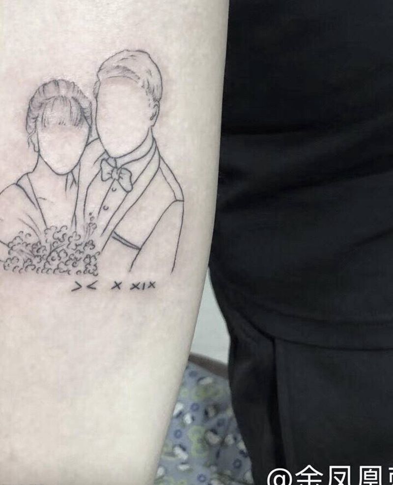 简笔画纹身图片_手臂纹身图案