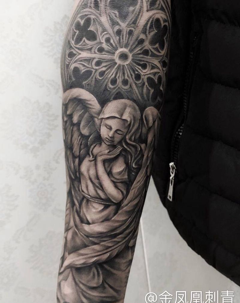 天使纹身图片_手臂纹身图案